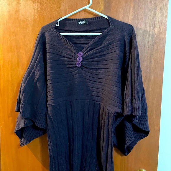 Deep purple poncho looking style sweater by Whisper - Picture 1 of 4